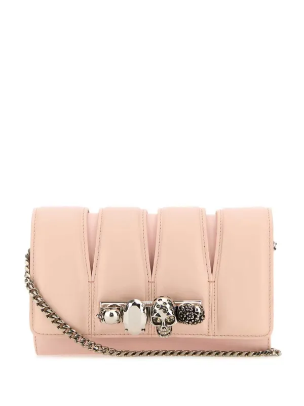 Alexander McQueen The Slash Leather Clutch Bag Pink FARFETCH IE