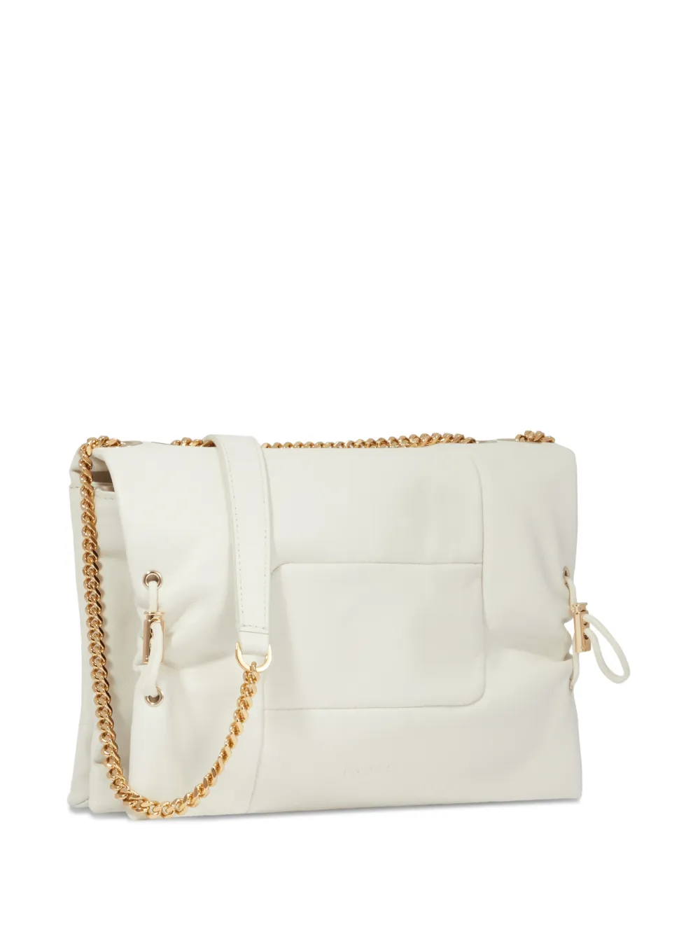Lancel Schoudertas met kettinghengsel Beige