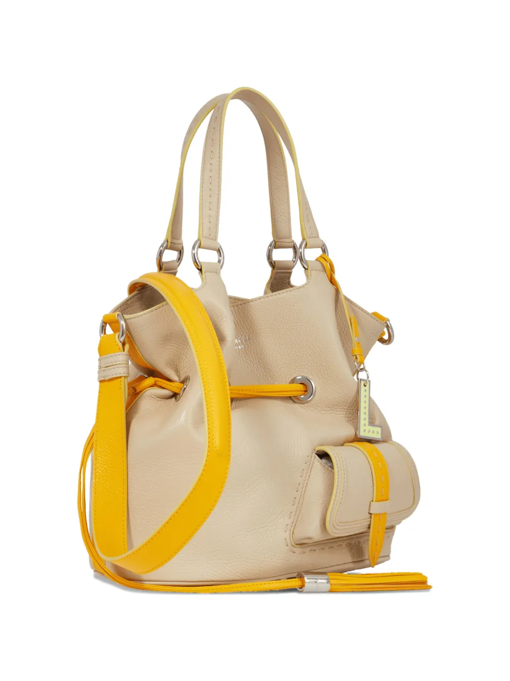  Lancel Drawstring Bucket Bag - Neutrals 