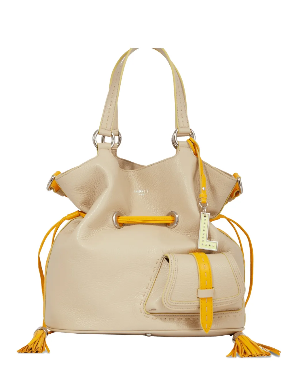  Lancel Drawstring Bucket Bag - Neutrals 