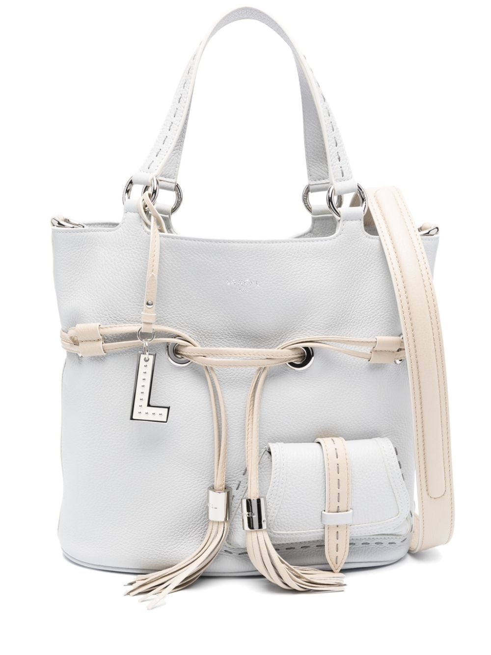 Lancel Premier Flirt Leather Bag In Grey