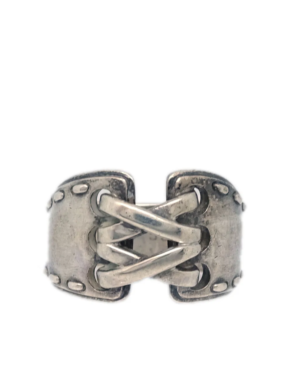 Pre-owned Hermes 1990-2000s  Mexico Corset Ring In Silver