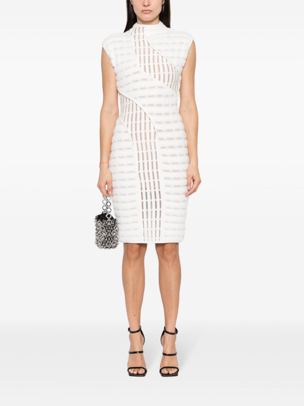 Genny Mouwloze midi-jurk - Wit