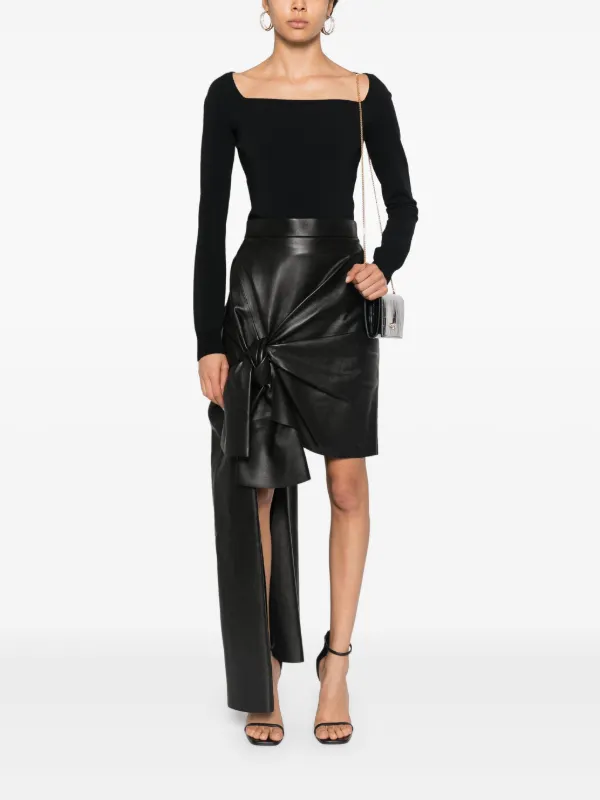 スカート MCQUEEN 'Slashed Drape' skirt Black Alexander McQueen Women's Slashed Drape Skirt in Black