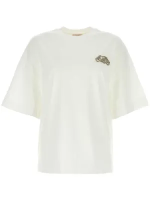 Tシャツ・カットソー ALEXANDER MCQUEEN Woman T-Shirt White 781403QZALT 0900 WMNS) Alexander McQueen Logo T-Shirt 'White Black' 781403