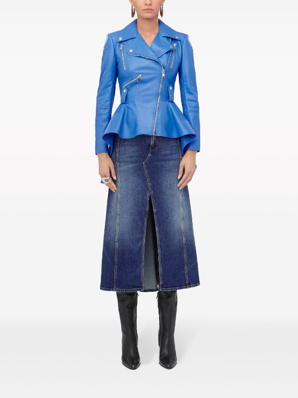 Mcqueen denim discount skirt