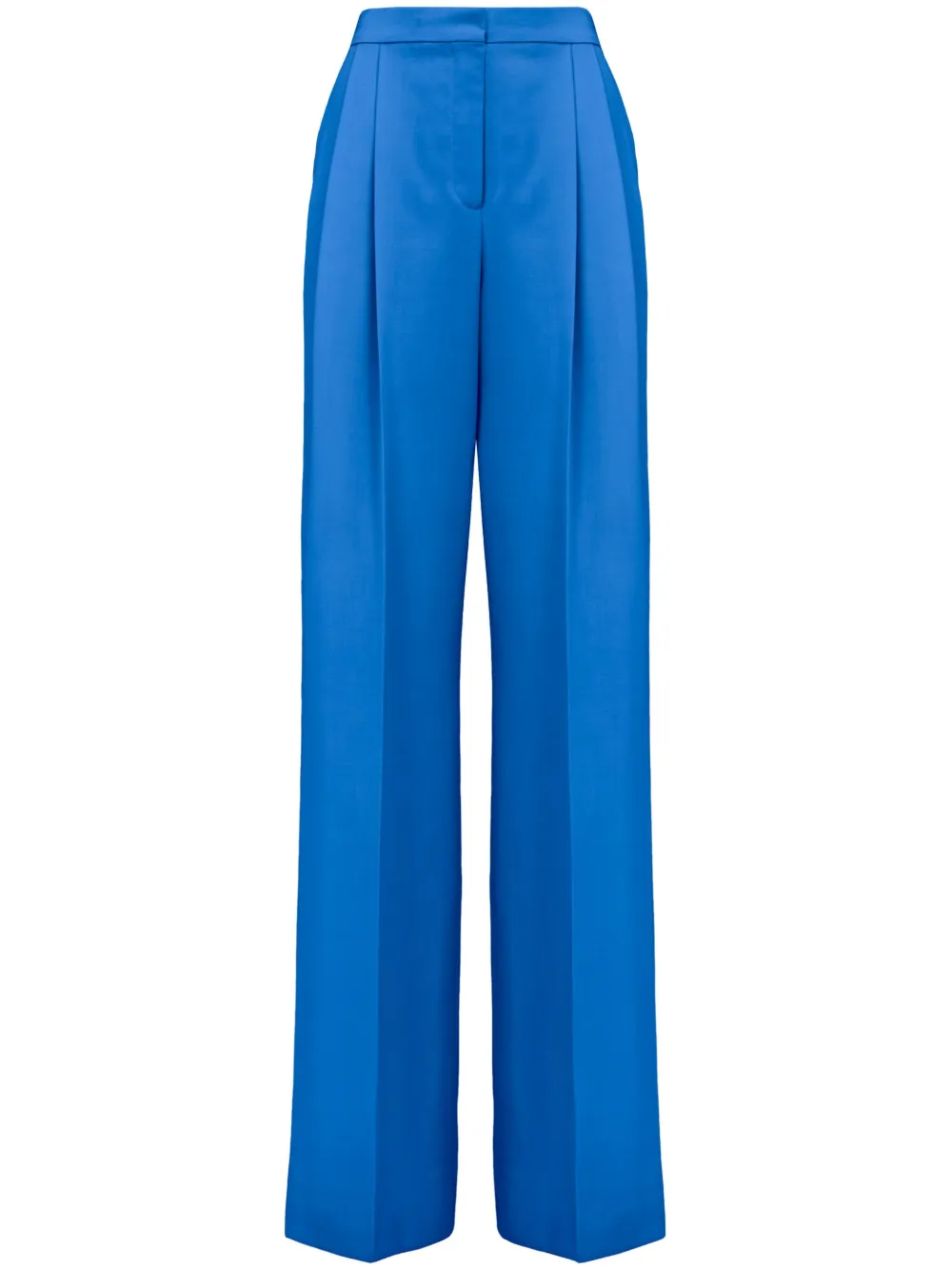 Alexander Mcqueen Double-pleat Wide-leg Trousers In Blau