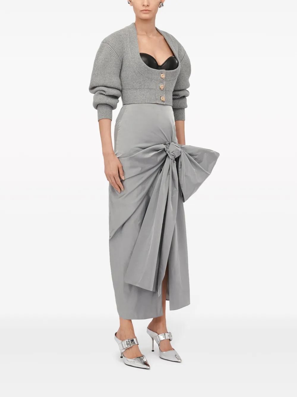 Alexander McQueen Maxi-rok met strikdetail Zilver