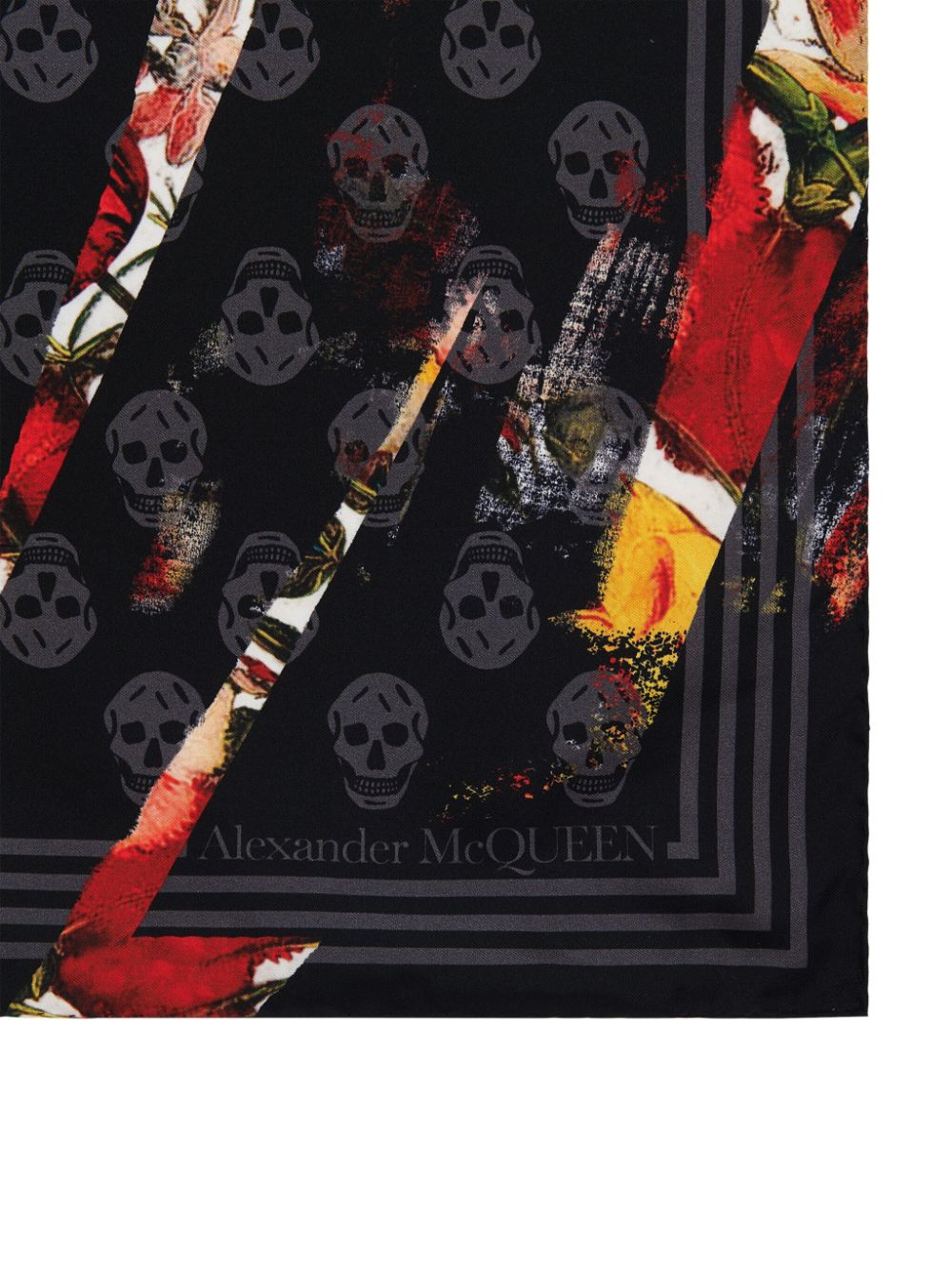 Alexander McQueen Zijden sjaal - BLACK/RED