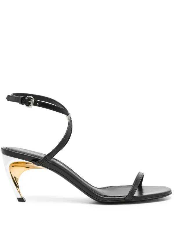 Alexander McQueen Armadillo 65mm Leather Sandals Black FARFETCH BH