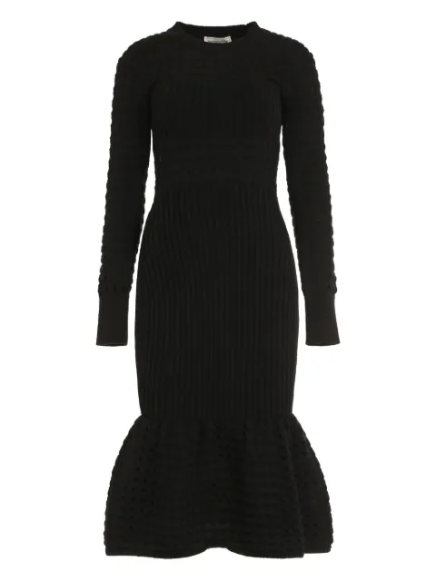 Alexander McQueen فستان ميدي شبك منسوج