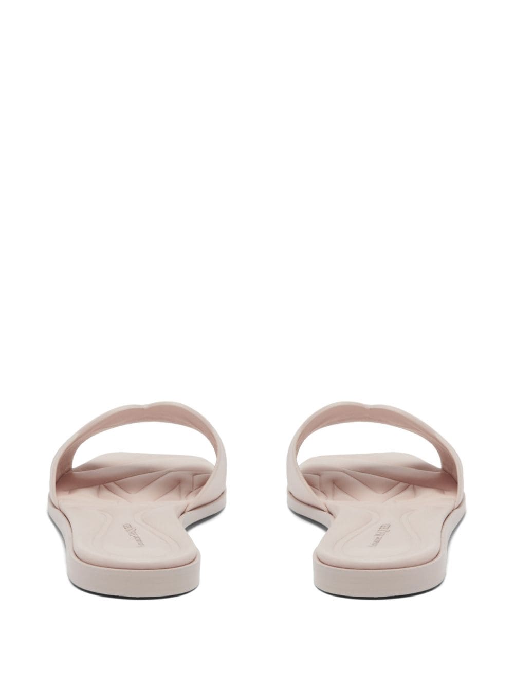 Shop Alexander Mcqueen Embossed-logo Leather Sandals In Pink