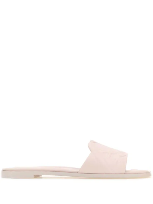Alexander McQueen Embossed-logo Leather Sandals in Pink