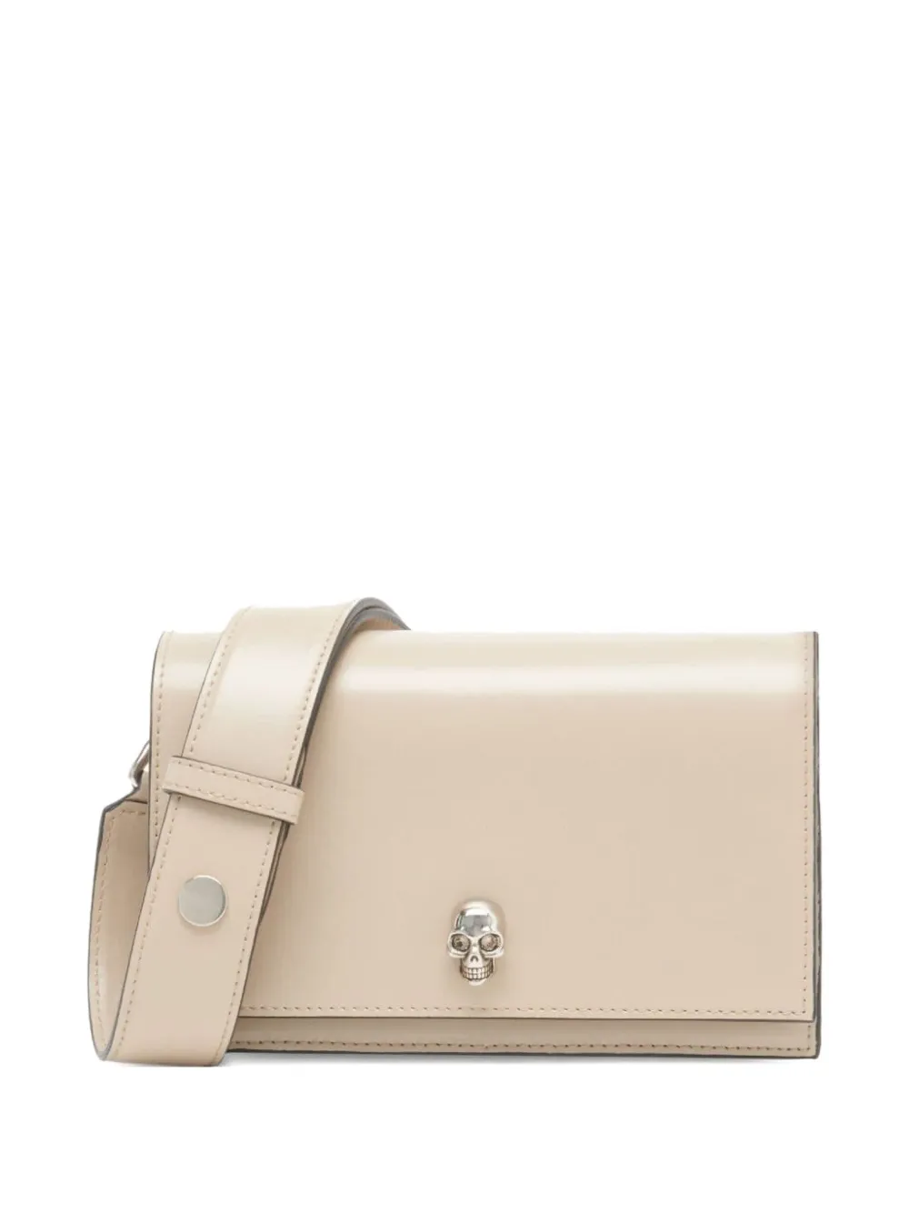 Alexander McQueen The Biker Skull kleine schoudertas Beige