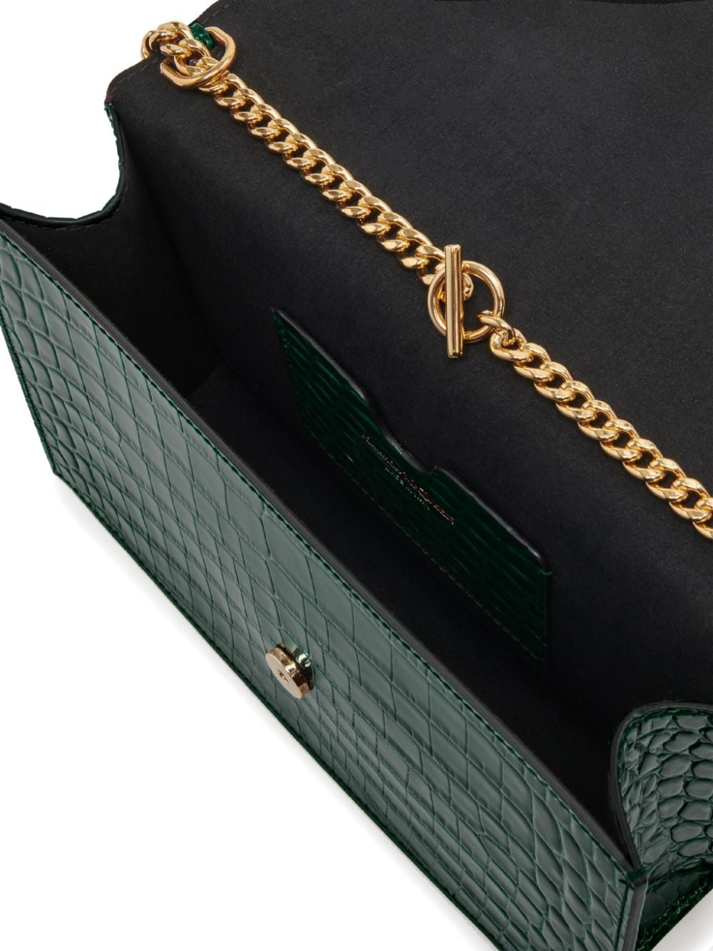 Shop Alexander Mcqueen Skull Crocodile-embossed Top-handle Bag In Green