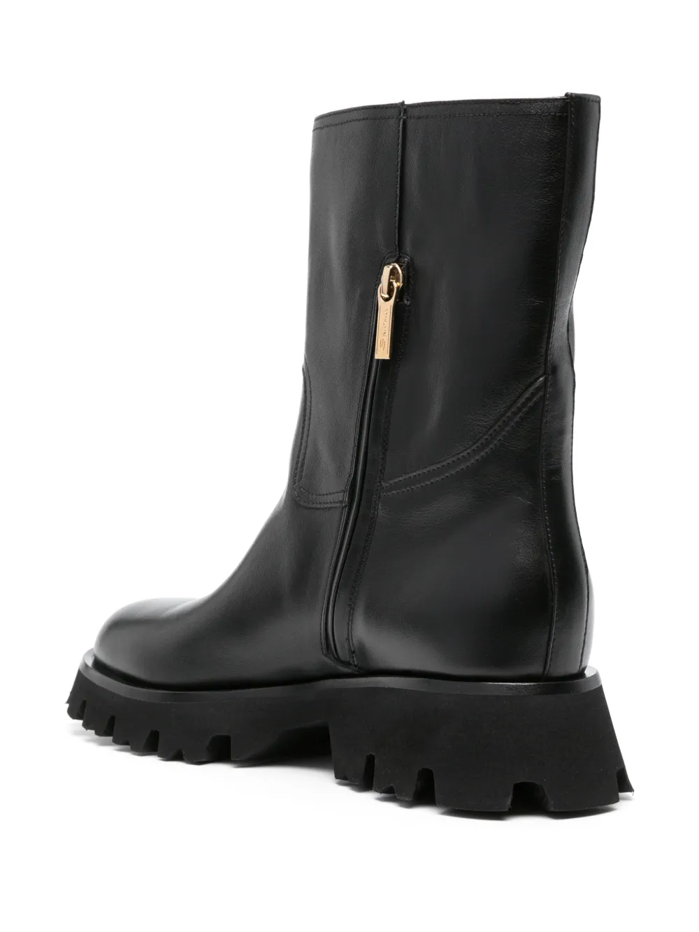 Shop Santoni Zip-up Ankle Leather Boots In Black