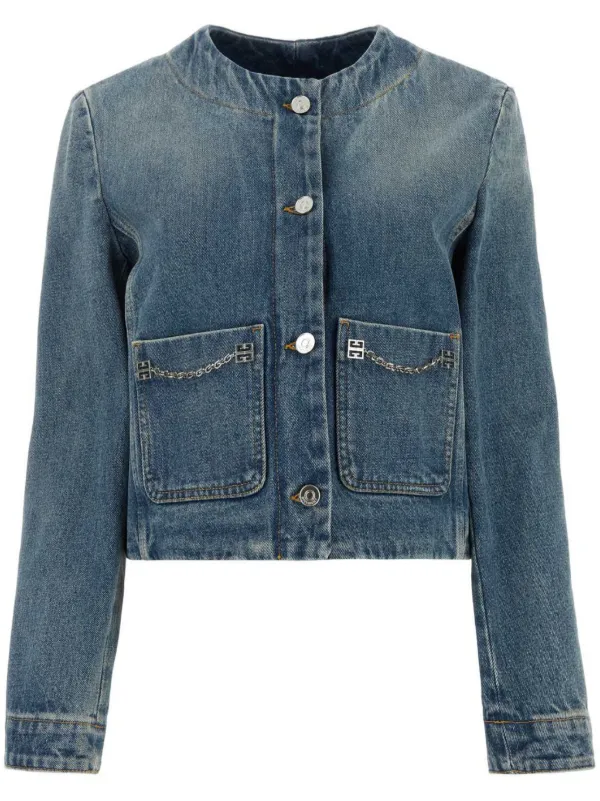 Givenchy 4G chain link Denim Jacket Blue FARFETCH CA