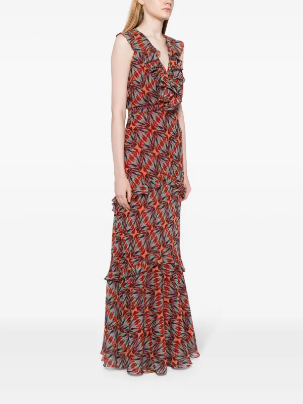 Saloni Rita geometric pattern Print Dress Farfetch