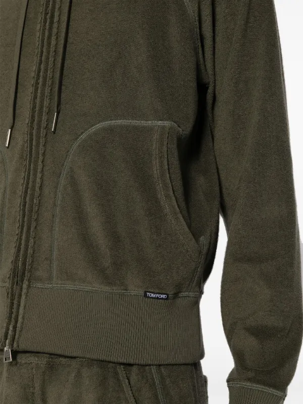 TOM FORD terry-cloth Cotton Hoodie | Green | FARFETCH