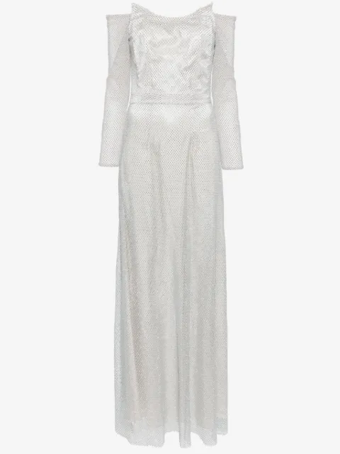 BAZZA ALZOUMAN vestido de fiesta con apliques de strass