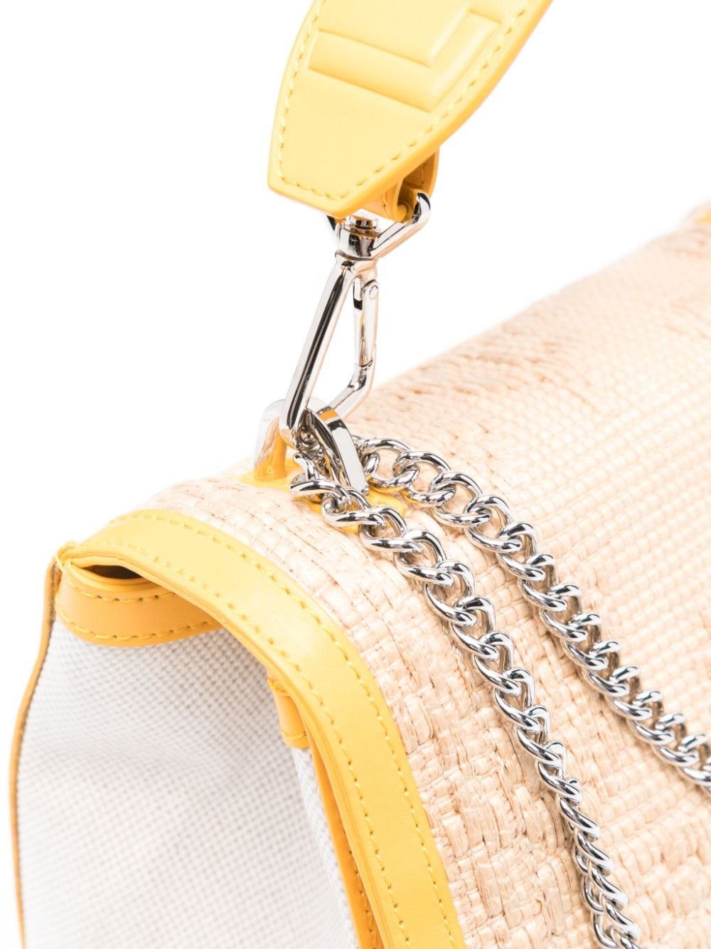 Shop Lancel Medium Woven-raffia Shoulder Bag In Yellow