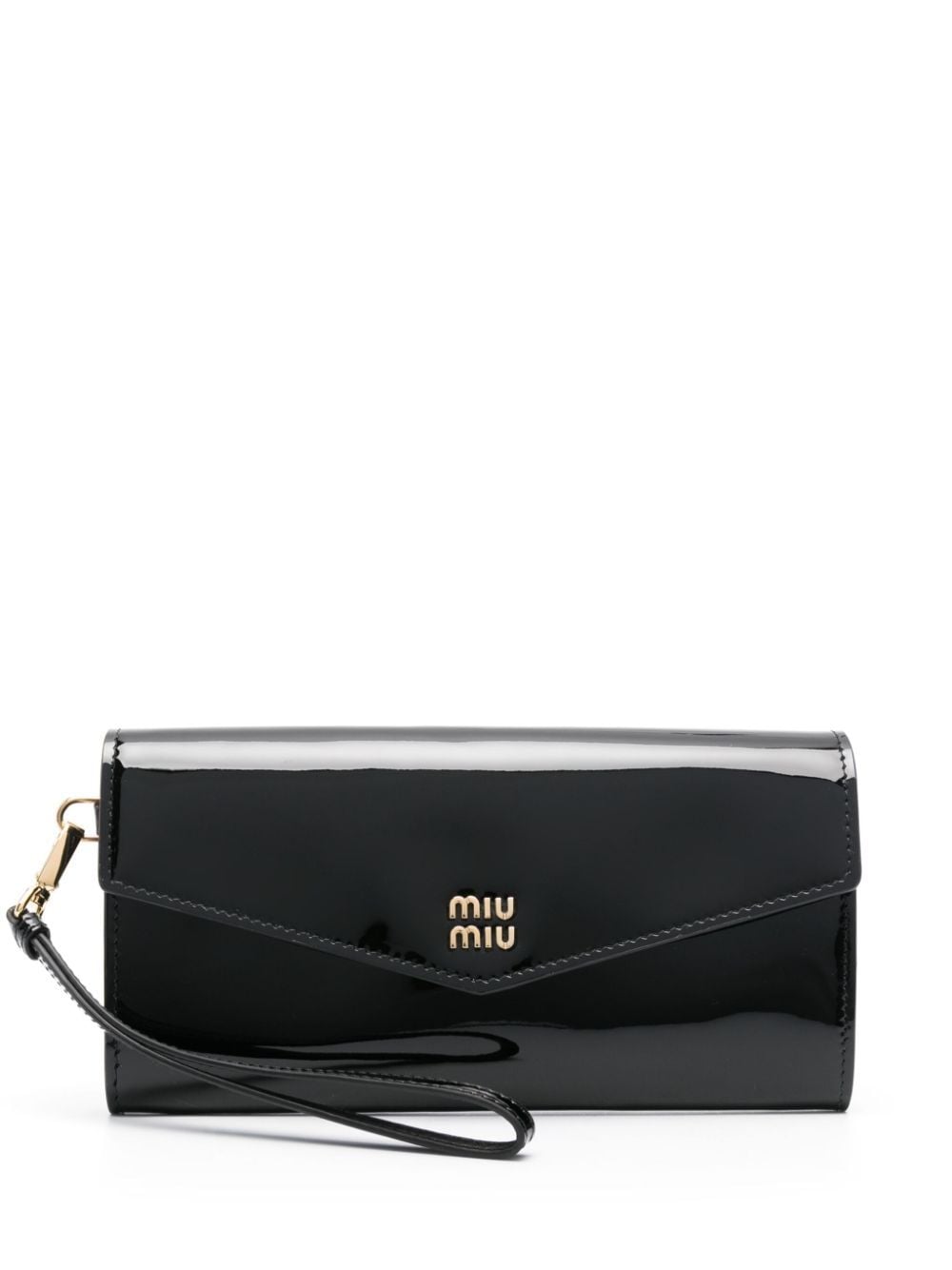 Miu Miu Logo-plaque Leather Wallet In Black