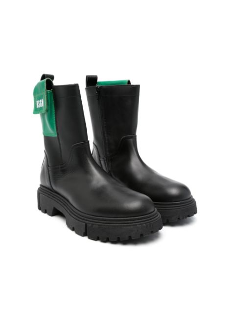 MSGM Kids side-pocket leather boots