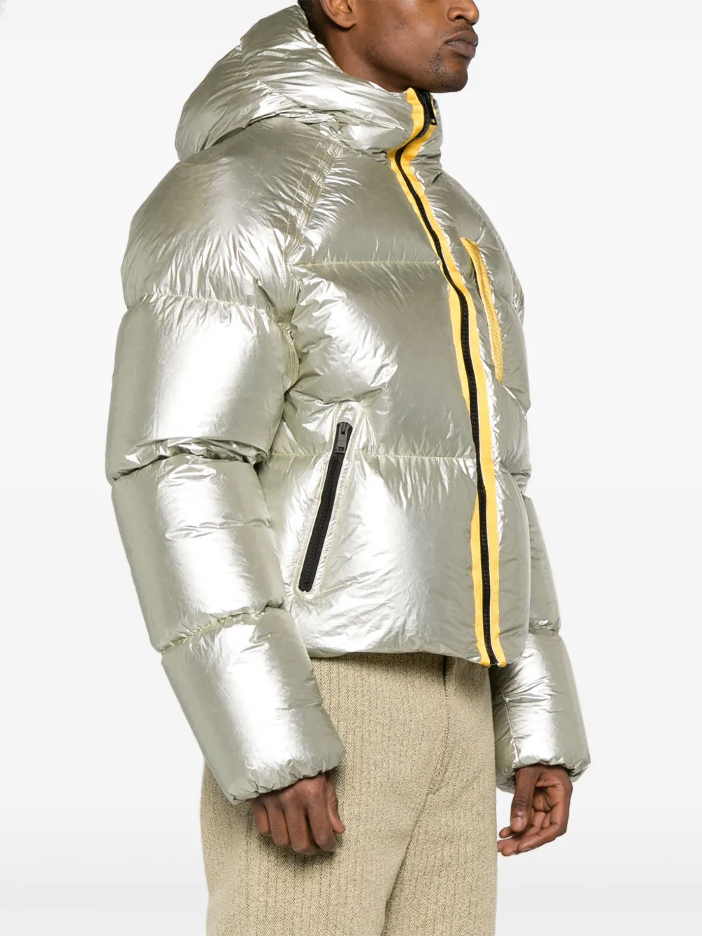  Givenchy Laminated Hooded Puffer Jacket - Silver 