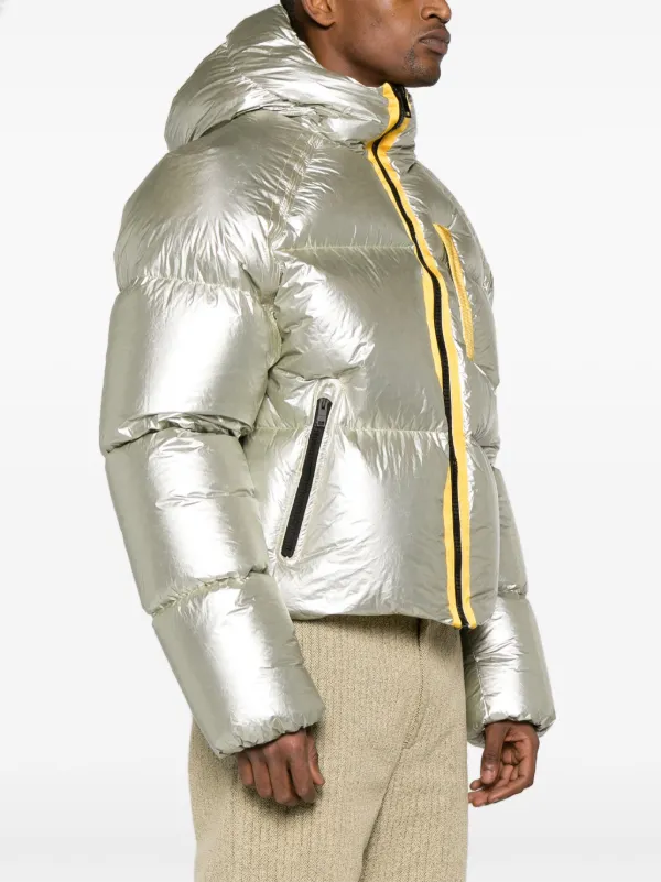 Givenchy Laminated Hooded Puffer Jacket | Silver | FARFETCH
