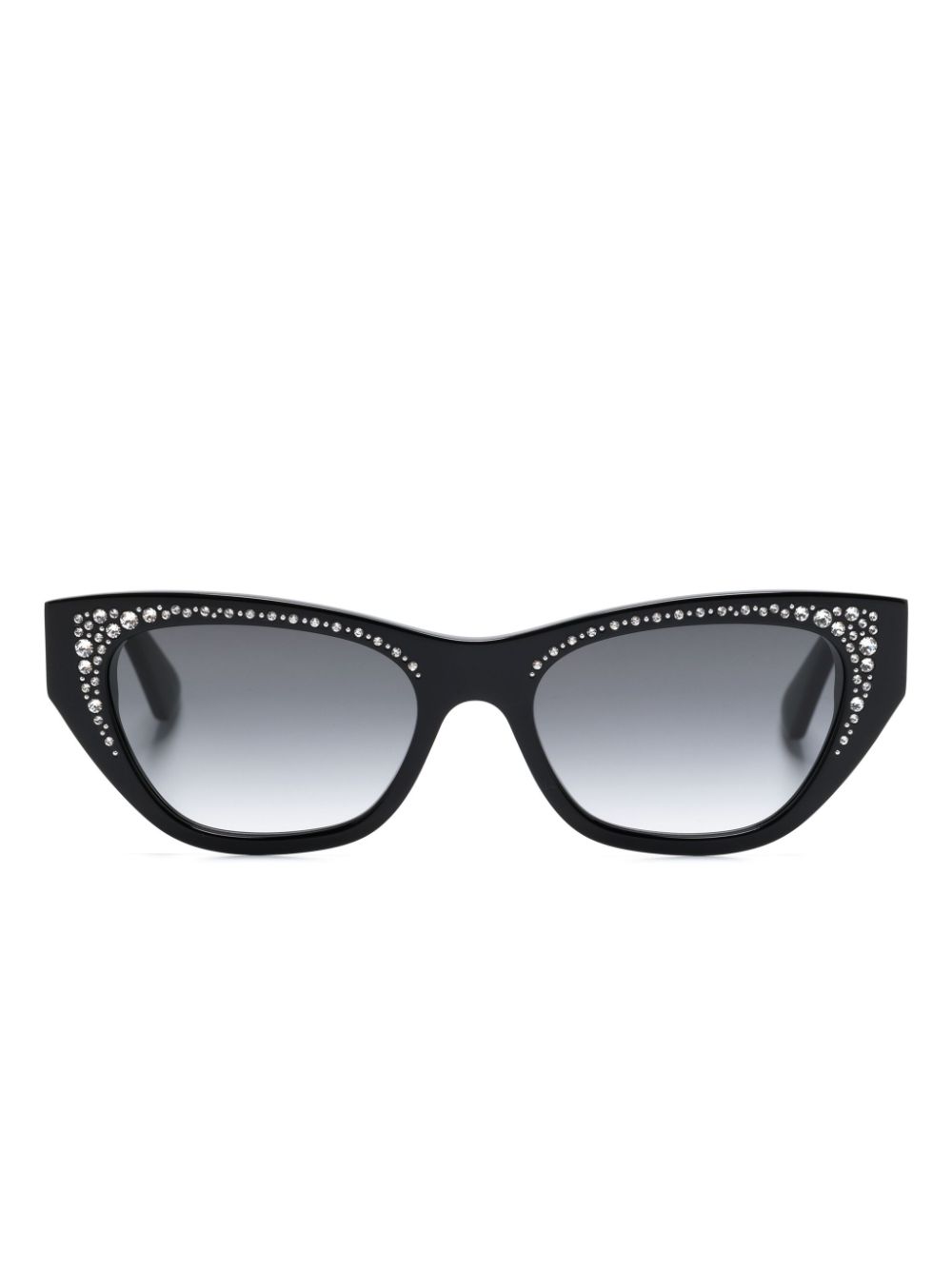 Alexander McQueen Eyewear pavé-jewelled sunglasses - Black