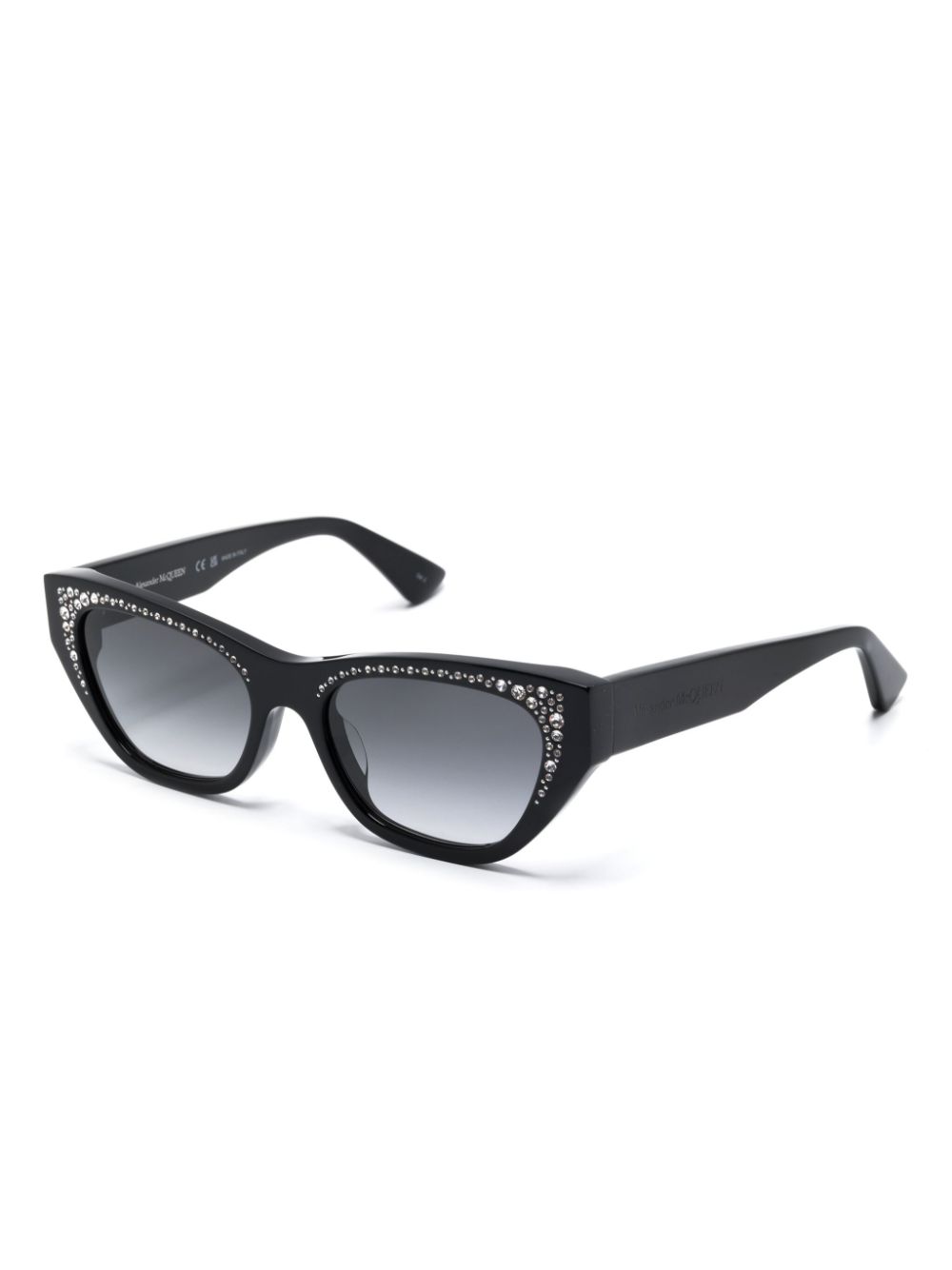 Alexander McQueen Eyewear pavé-jewelled sunglasses - Black