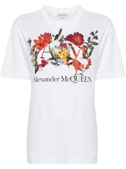 Alexander McQueen Dutch Flower logo-print T-shirt Women