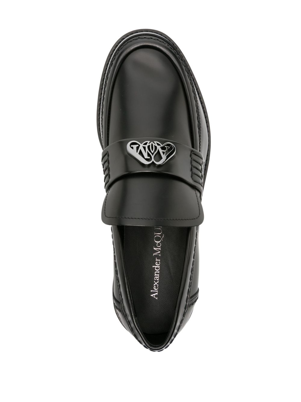 Alexander McQueen Seal-plaque leather loafers Women