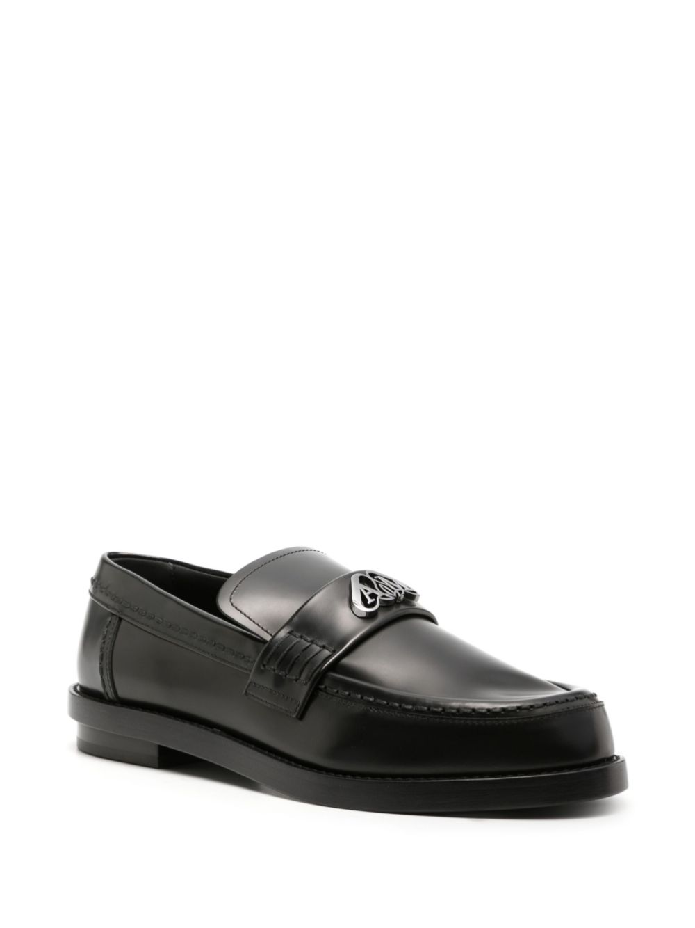 Alexander McQueen Seal-plaque leather loafers Women