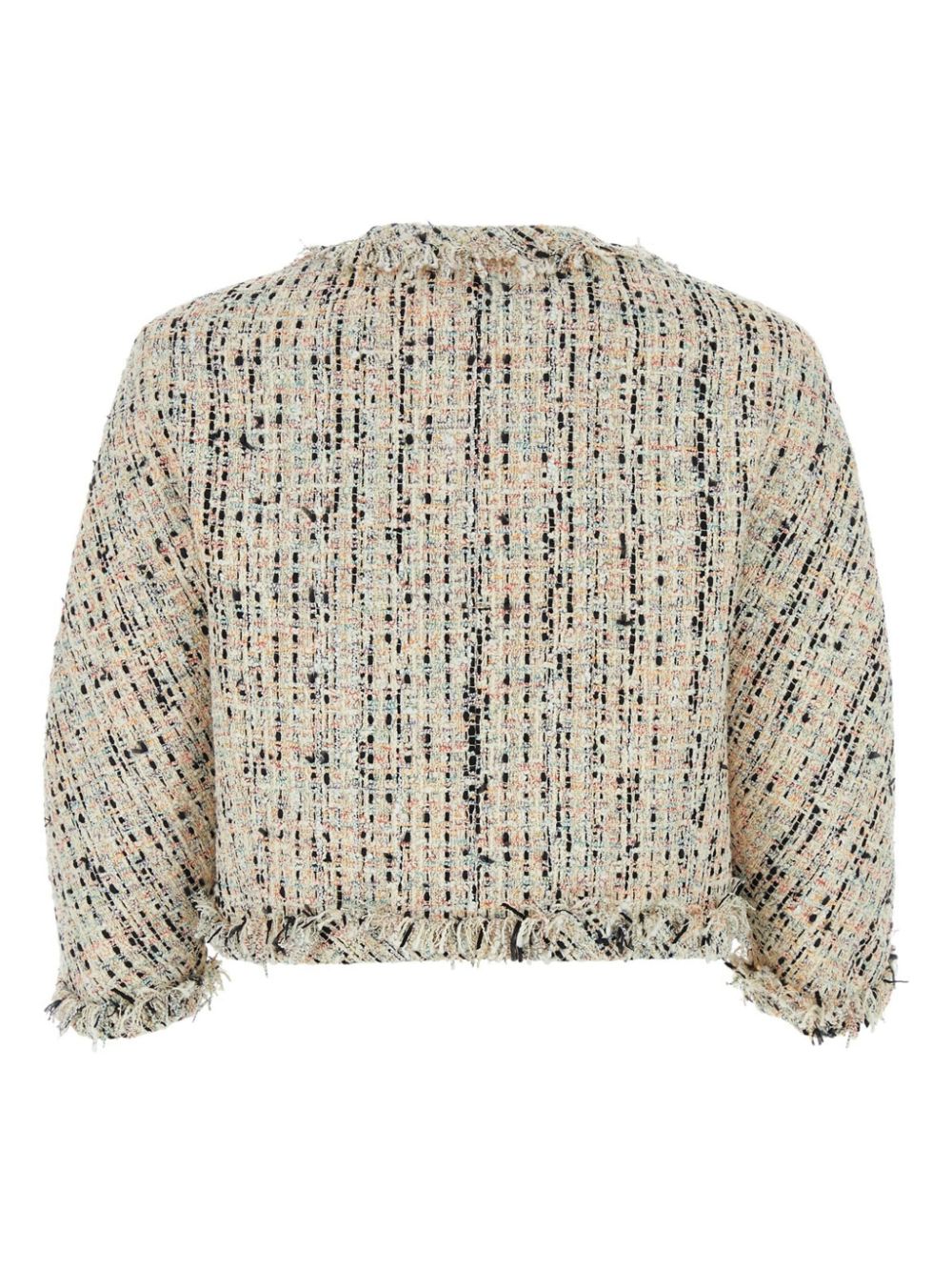 Alexander McQueen frayed tweed jacket - Neutrals