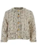 Alexander McQueen frayed tweed jacket - Neutrals