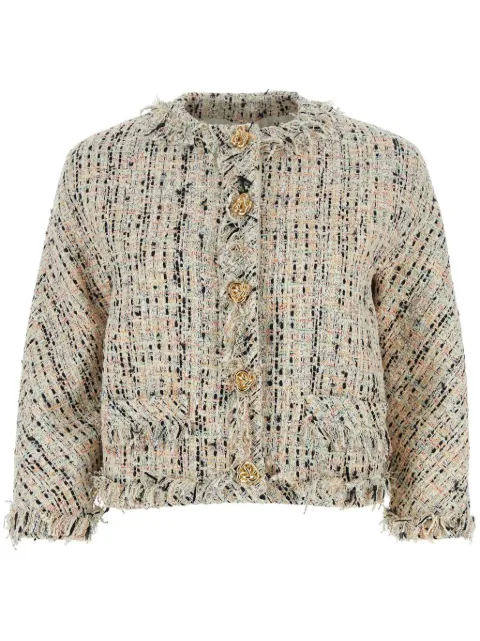 Alexander McQueen chamarra de tweed deshilachada