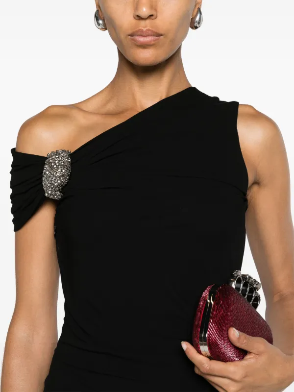 【関税込み】alexander mcqueen Knotted detail mini dress ALEXANDER MCQUEEN - Leather Knot Mini Dress Alexander McQueen