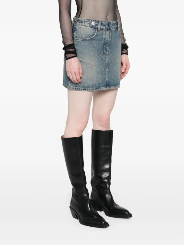ミニスカート GIVENCHY SS25 Black viscose blend skirt (BW40XW4ZPN 001) GIVENCHY Asymmetric ruffled stretch-jersey mini skirt | NET