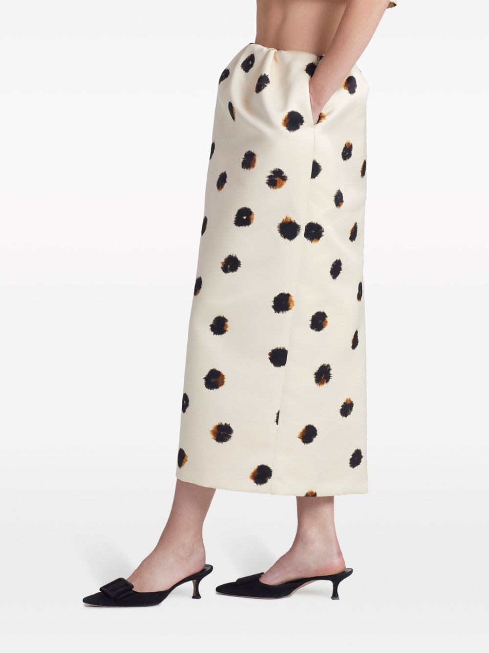 Shop Altuzarra Karina Polka-dot Midi Skirt In Nude