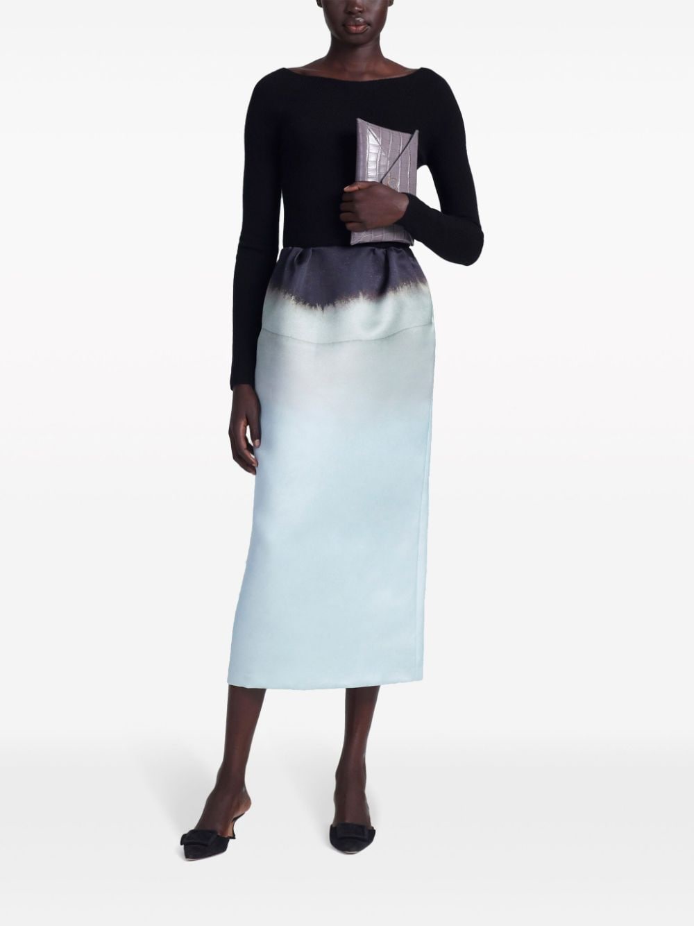 Shop Altuzarra Karina Tie-dye Midi Skirt In Blau