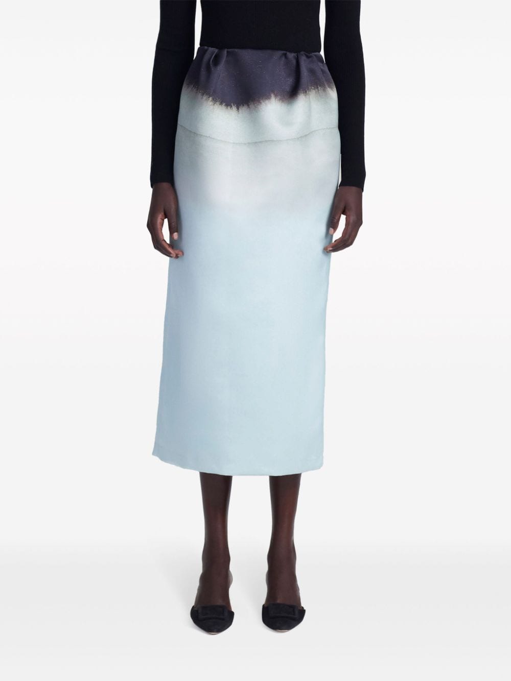 Shop Altuzarra Karina Tie-dye Midi Skirt In Blau