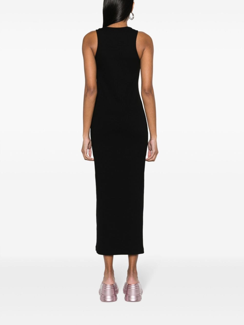 Shop Givenchy 4g-plaque Ribbed-knit Maxi Dress In Black