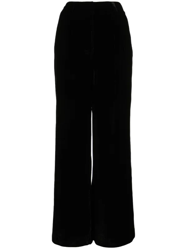 Ulla Johnson Veronica Velvet Wide-leg Trousers in Black