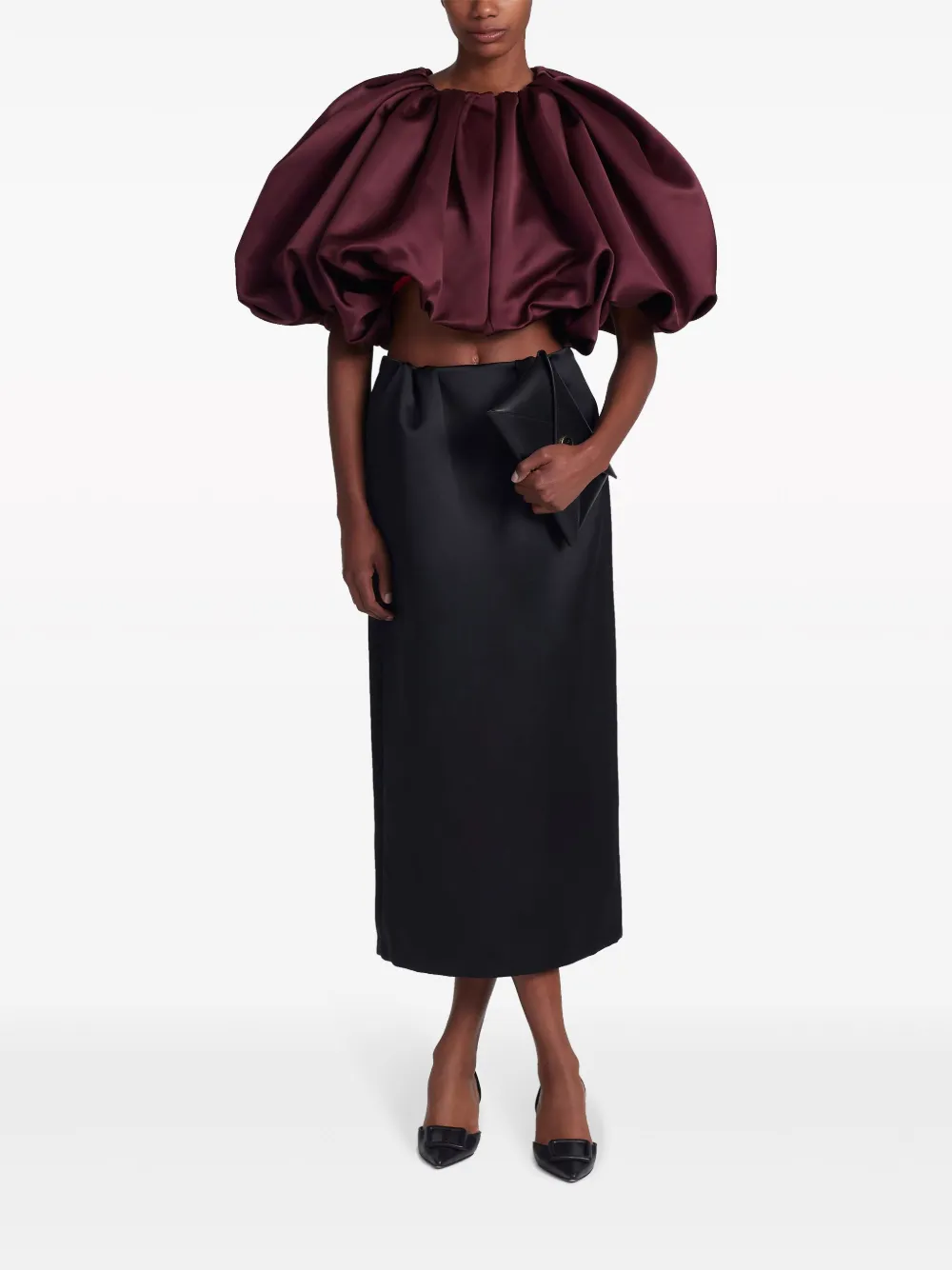 Shop Altuzarra Karina High-waisted Midi Skirt In Black