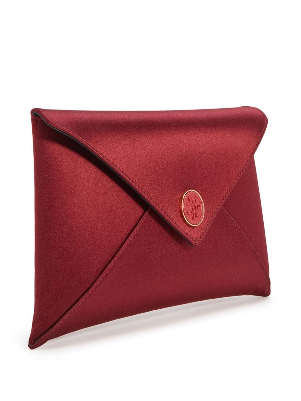 Shop Altuzarra Medallion Envelope Satin Clutch Bag In Red
