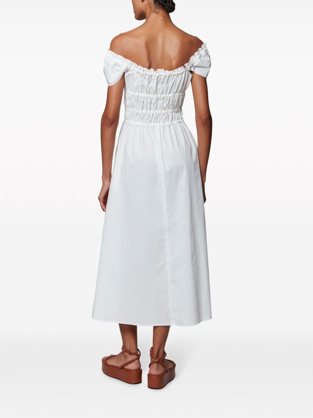 Shop Altuzarra Lily Square-neck Dress In White