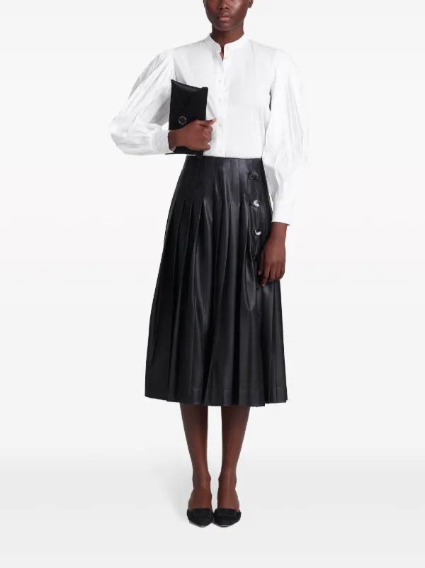 【タグ付き未使用】ollun side button pleated skirt Altuzarra Tullius side-button Pleated Midi Skirt | Black