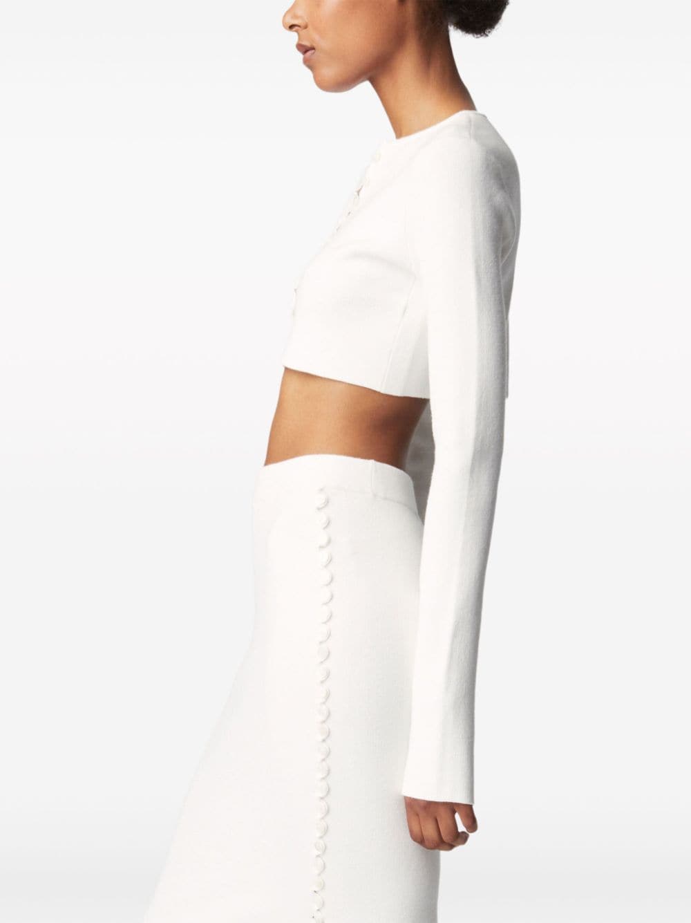 Shop Altuzarra Haruni Scallop-edge Knitted Top In White