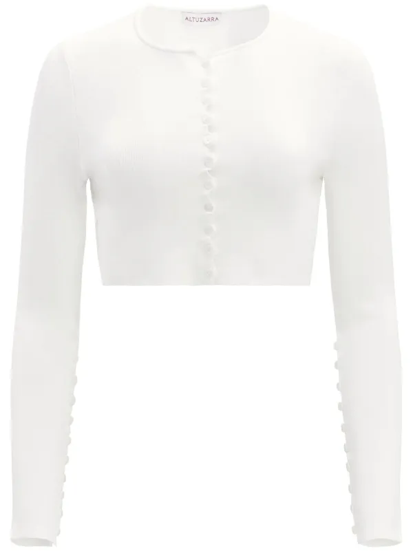 Altuzarra Haruni Scallop-edge Knitted Top in White